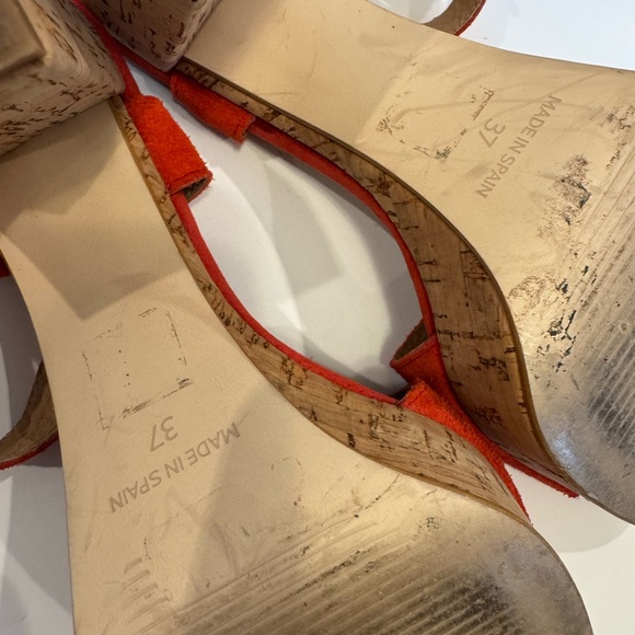 FREE PEOPLE Brooke Strappy Platform Sandals Red Size 37 (US 6.5) Chunky Heel - Picture 6 of 7